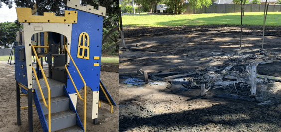Castle playground destroyed by arson fire